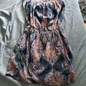 Strapless Floral Dress